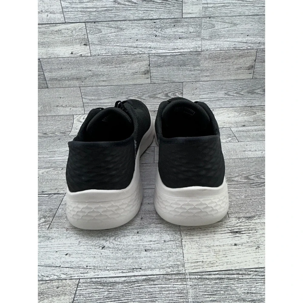 Skechers GoWalk Slip-Ins Women 8 Black White Mesh Walking Shoes 124836W Wide Fit